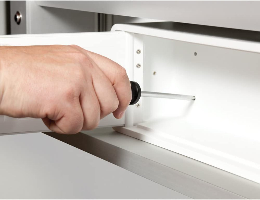 -Lock Box to Secure Prescription Medication-Fits inside Medicine Cabinets/Vanity Drawer, White